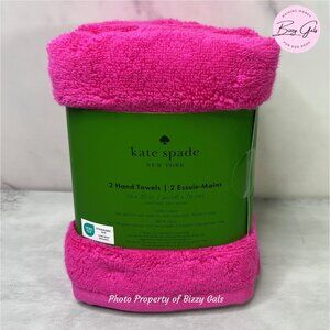 Kate Spade Fuchsia Hot Pink Hand Towels Set of 2